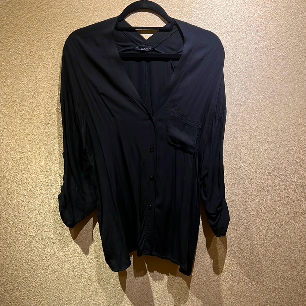 Brandy Melville button down shirt. In black. One size fits all.